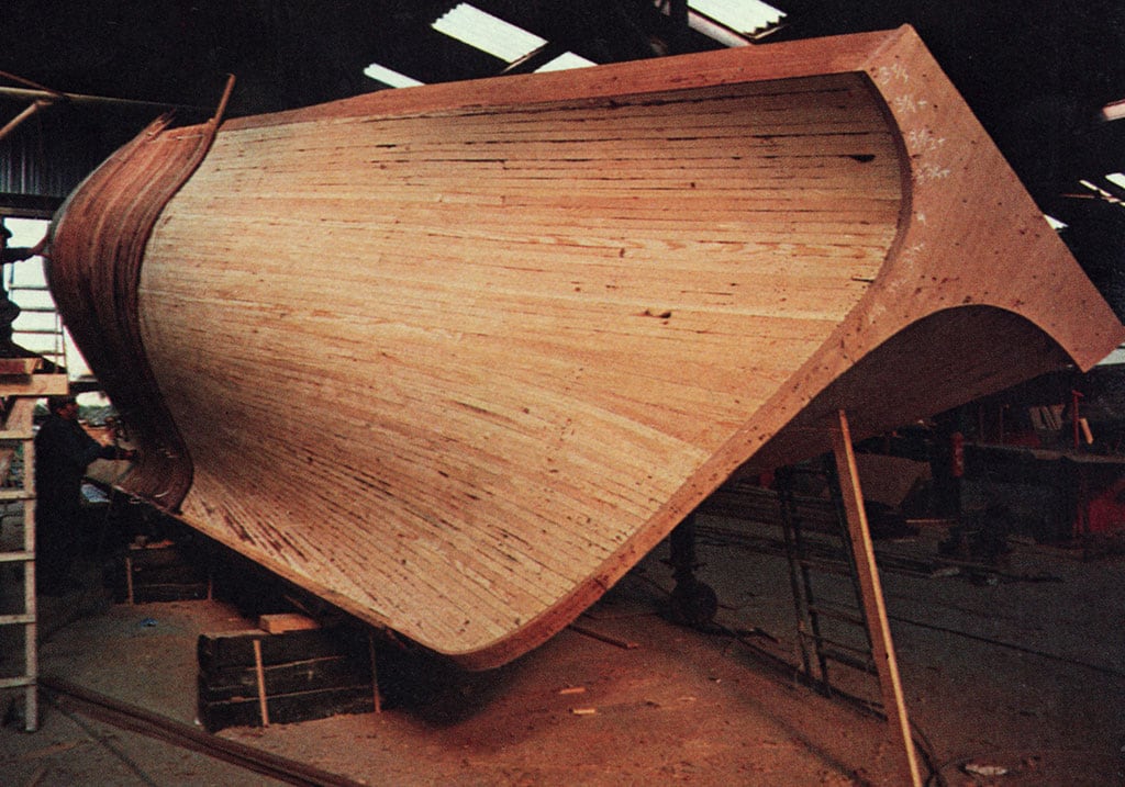 Strip planking sailing junk hull